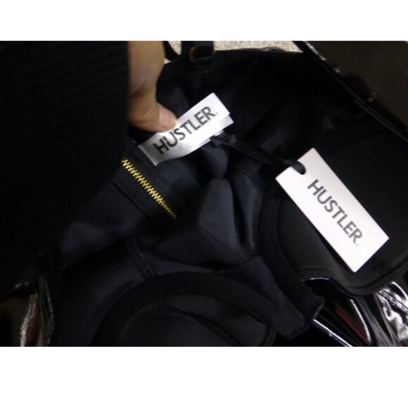 NWT Hustler Black Maxine Faux Leather Wired Dress (Size 4) - Picture 5 of 15